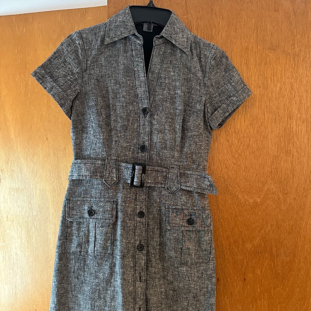 NY & Co Gray Linen Shirtdress - Size 0
